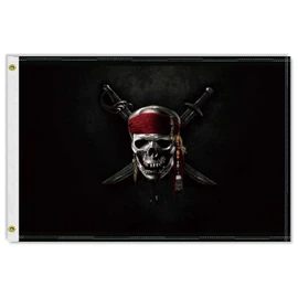 2×3 FT Pirate Flag, 60×90 CM Medium 100D jolly Roger Outdoor Banner,Caribbean Tiny Doube Side Printing Decor For Patio Garden With Brass Gromment