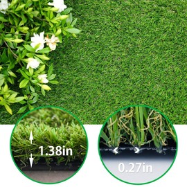 Goasis Lawn Artificial Grass Turf Area Rug - Grass Height: 1.38" - Size: 1FTX58FT - Perfect Color/Sizing for Any Indoor/Outdoor Uses and Decorations