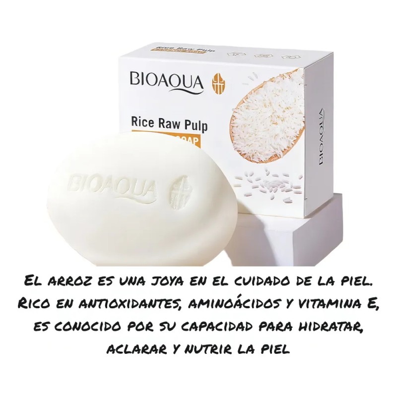 Jabón De Arroz Bioaqua Aclara Elimina Manchas Codos Axila