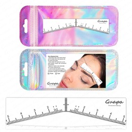 Guapa Eyebrow Ruler Stencils Easy Mapping Shaping Sticker Stencil Microblading Measure Tool Brow Shape Design Positioning Stickers for Permanent Makeup (White Set -10PCS)