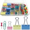 GUTE Office Clips Set 250Pcs Assorted Paper Binder Clips Push
