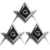 CREATRILL 3 Pack 2.75" Chrome Plated Masonic Car Emblem Mason
