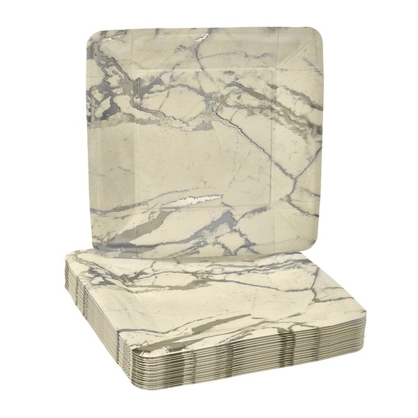 Silver Spoons MARBLE DESIGN PAPER PLATES | Square Side Plates