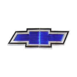 COUNTERPART AUTOMOTIVE 1969 1970 CHEVY TRUCK BOW-TIE HOOD EMBLEM CHROME W/ BLUE INSERT # 69-16721-FC*