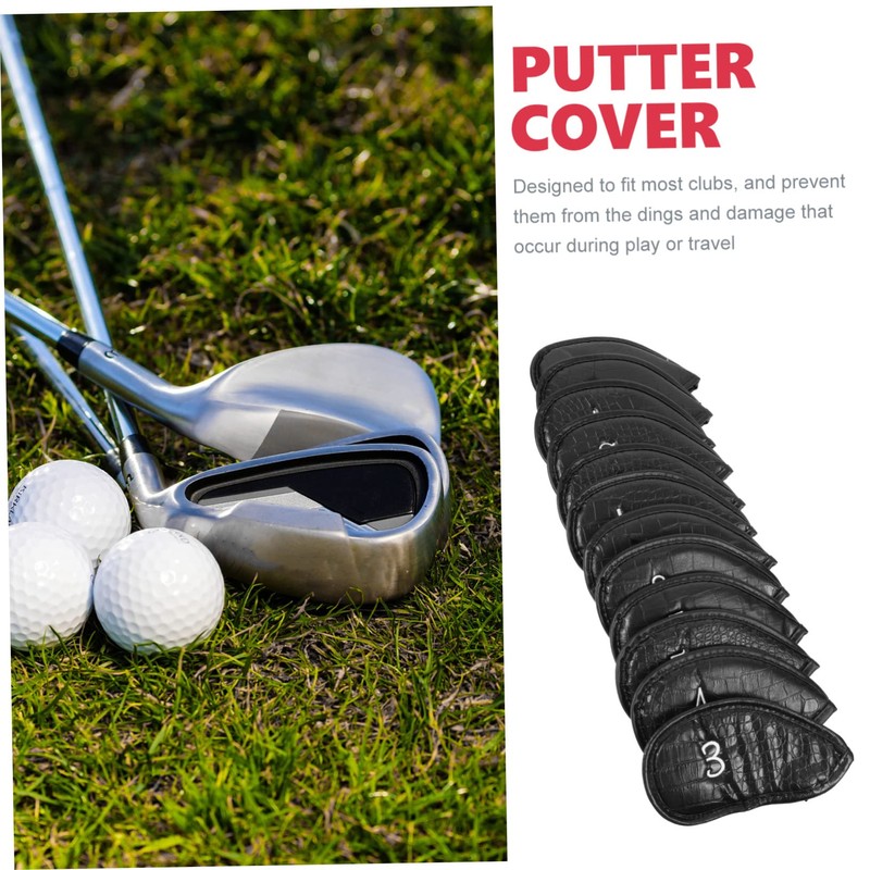 Totority 1set Pu Golf Club Covers Crocodile Pattern Protective Headcovers