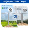 Muzata Corner Cable Railing Post 42 Inch 42"x2"x2" T-drilled One-Post