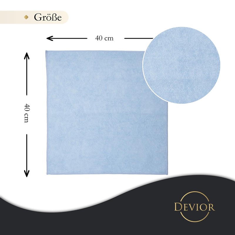 Devior Set of 10 Microfibre Cloths 40 x 40 cm,