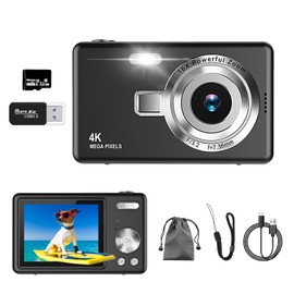 Digitalkamera, Autofokus UHD 4K, 50 MP, für Fotografie, mit 32 GB SD-Karte, 16-facher Zoom, Anti-Shake-Funktion, kompakte Digitalkamera für Kinder, Jugendliche, Erwachsene, Anfänger