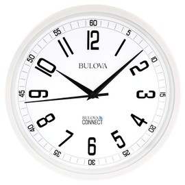 Bulova Accuracy Connect Wall Clock C5002, 12.5", White