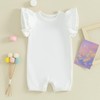 Mubineo Baby Girl Summer Basic Plain Ruffle Sleeve Bubble Romper