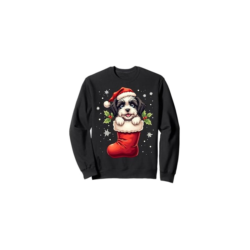 Havanese Christmas Stocking Puppy Dog Lover Holiday Sweatshirt