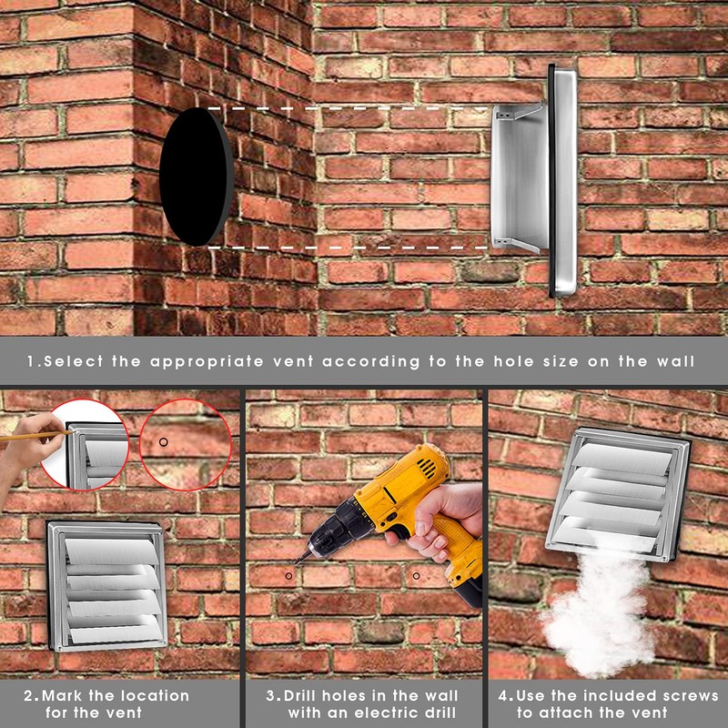 FRESH SPEED 6-Inch Stainless Steel Dryer Vent Cover Outdoor- Air