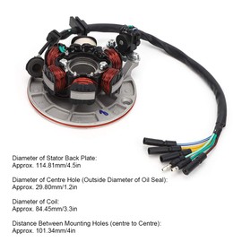 Ignition Stator, Magneto Stator Plate, Magneto Stator Plate and Coil Suitable for Lifan YX 140cc Kickstarter PIT PRO Trail Dirt Bike