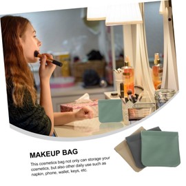 SAFIGLE 3pcs Portable Makeup Bags Small Makeup Pouch for Travel Multi Functional Cosmetics Storage for Compact Lightweight Toiletry Organizer Khaki Olive Green Dark Gray