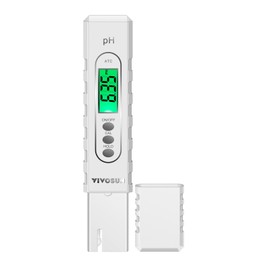VIVOSUN PH Meter Digital PH Tester Pen 0.01 High Accuracy Water Quality Tester with 0-14 PH Measurement Range for Household Drinking, Pool and Aquarium, with ATC, White