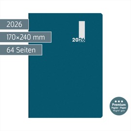 BRUNNEN Buchkalender Premium Mod. 739 2026 „SlimLine“ | 170×240 mm, Kunststoff