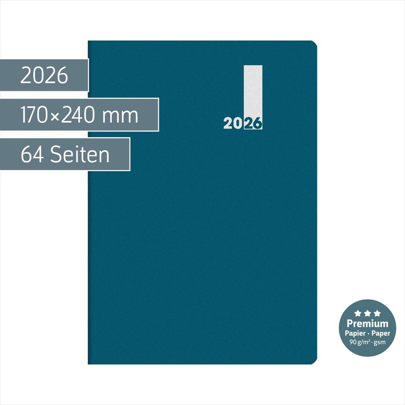 BRUNNEN Buchkalender Premium Mod. 739 2026 „SlimLine“ | 170×240 mm,