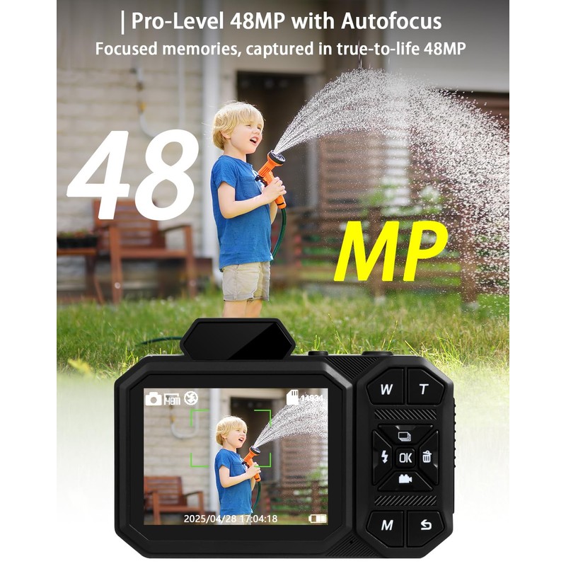 Digital Camera, Bextgoo 4K Vlogging Camera with 64GB Card, 48MP