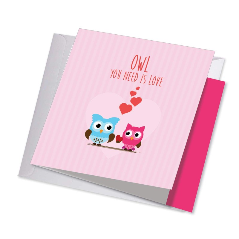 JQ5665GVDG New Jumbo Square-Top Valentine's Day Card: Owl You Need