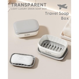PEISAINOX Travel Soap Case, Leakproof Soap Container with Lid, Portable Bar Soap Holder for Traveling, Soap Dishe for Bathroom, Shower, Gym, School, Camping, Vacation, Outdoor,Travel Essentials