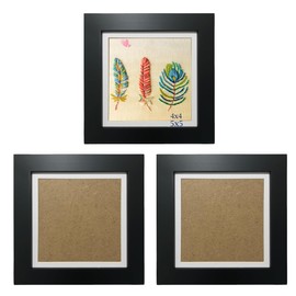 ZXT-parts 5x5 Picture Frames with 4x4 Mat.Set of 3. 5x5 Black Square Photo Frame. Solid Wood.The Tabletop or The Wall.3 Packs.