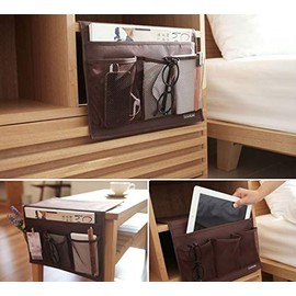 Bedside Pocket, Convenient Storage, Goods, Bedside Pocket, Remote Control, Small Items Organization (Brown)
