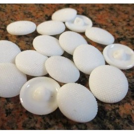 Set of 12~Vintage  7/8"  Wedding White  Dimple Dot Glass Buttons ~new/old stock
