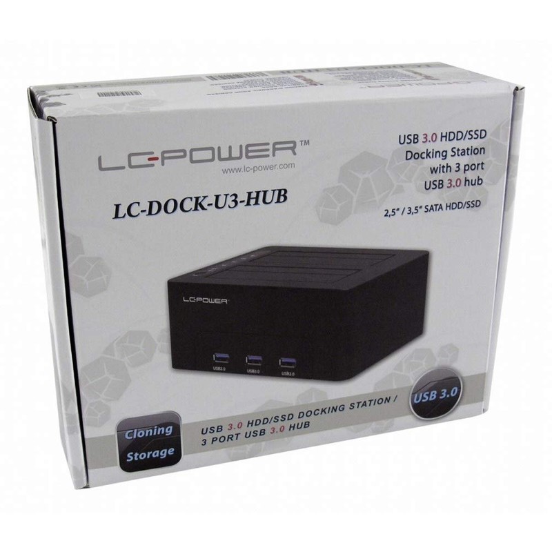 LC-POWER LC-DOCK-U3-HUB storage drive docking station USB 3.0 (3.1 Gen