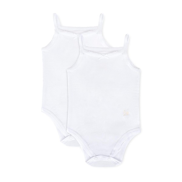 Feathers Baby Girls 100% cotton super soft One-piece Bodysuits 2-Pack