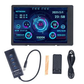 3.5in Display Screen Monitor Set 360° Rotatable IPS Full View Angle Monitor for ITX Chassis With USB3.0 Hub