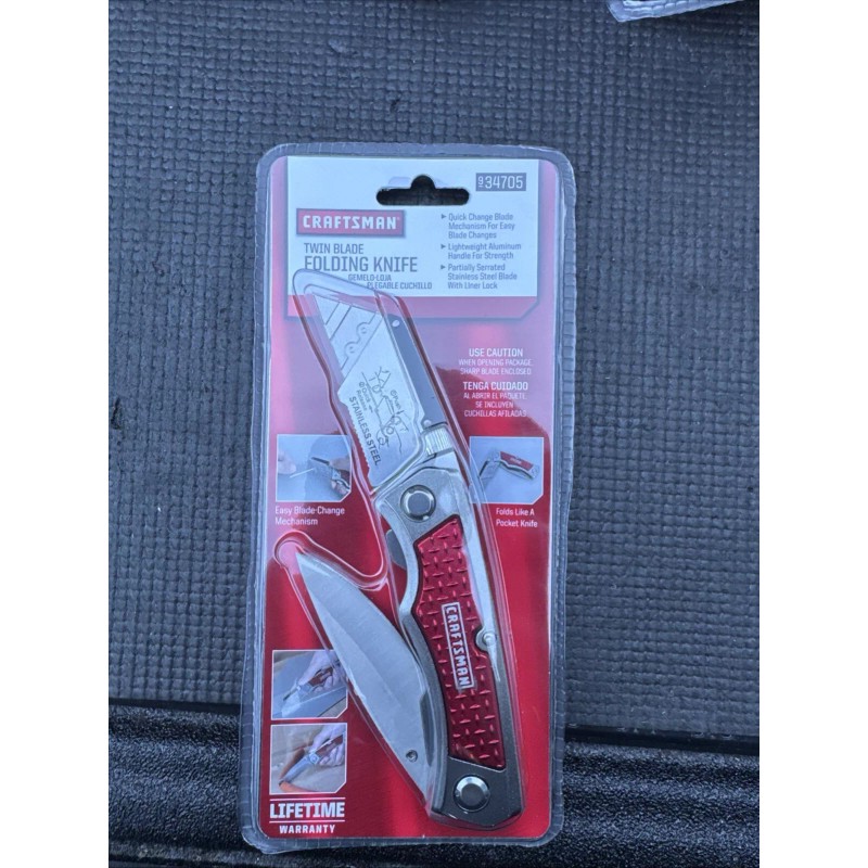 Sears Craftsman Nos Twin Blade Folding Knife 34705 Red Quick