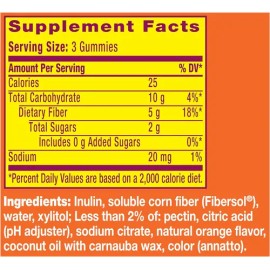 Suplemento De Fibra Metamucil Fiber Gummies Orange 120 Unidades
