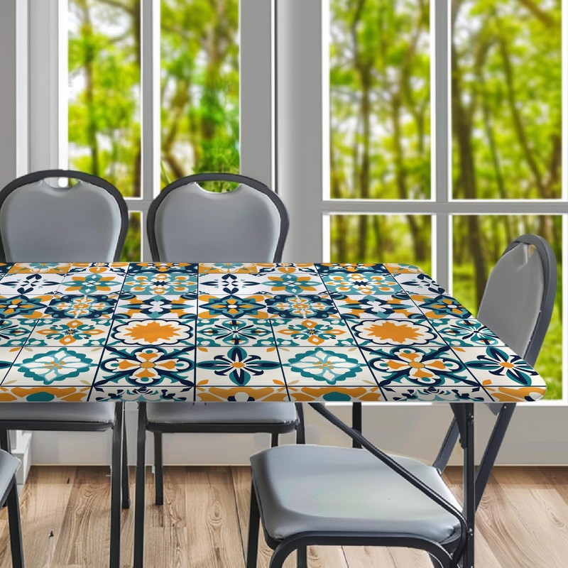 CREATCABIN Elastic Tablecloth Elastic Rectangular Tablecloth Leak-Proof Scratch-Resistant Waterproof Washable