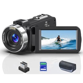 LOENTIR 8K Video Camera Camcorder, 64MP IR Night Vision Vlogging Camera, 18X Zoom WiFi Digital Touch Screen Camcorder