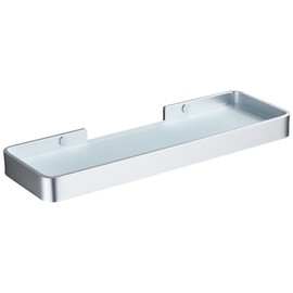 DUFU Duschregal ohne Bohren Duschkorb Selbstklebend Duschwanne mit rostfreiem Organizer Aufbewahrung Kein Schaden Gehärtetes Glas Raum Aluminium Badezimmerzubehör 30cm Silber