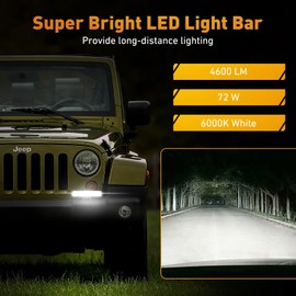 TALMYT Led Light Bar, 6 Inch Led Light Pods 4600LM 6000K White Lighting, 72W Led Off Road Lights Flood Spot Fog Beam Combo Work Light Compatible with SUV ATV UTV 4x4 4WD Pickup Truck, 2Pack