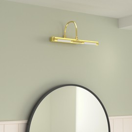 BIGLIGHT Wireless Battery Powered Bright LED Picture Light with Remote Control, 13 Inch Swivel Light Head with 3 Lighting Modes, Dimmable Lamp for Painting Photo Portrait Art Picture Frame, Gold