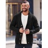 Gafeng Mens Shawl Collar Cardigan Sweater Cable Knit Button Chunky