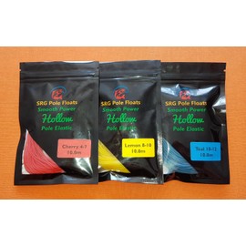 30.0m Hollow Pole Elastic (10.0m Cherry, Lemon and Teal each)