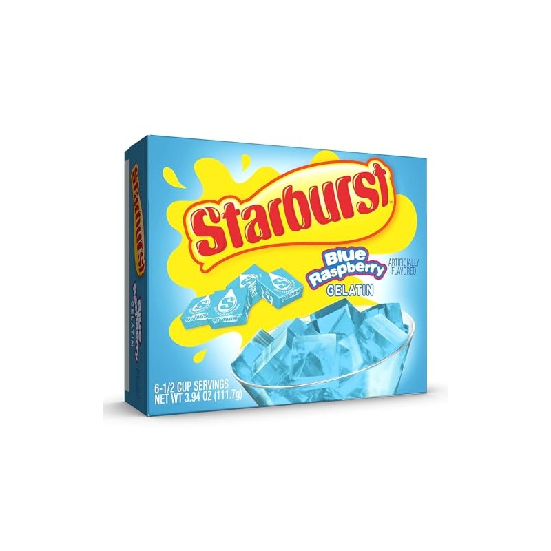Starburst Gelatin, Blue Raspberry, 3.93 OZ, 6 CT (Pack of