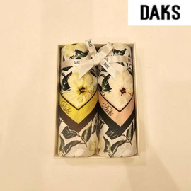 Daks 대구백화점 닥스남녀2매 나염 손수건 세트(DKI08번) Daegu Department Store Daks Men's and Women's 2-piece Printed Handkerchief Set (Model DKI08)
