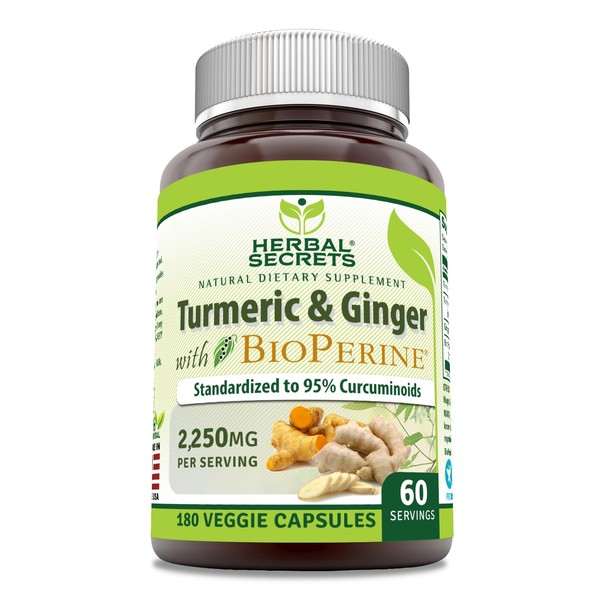 Herbal Secrets Turmeric Curcumin & Ginger with BioPerine Supplement |