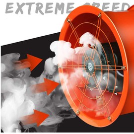 INTBUYING 220V 14inch Explosion-proof Axial Fan Cylinder Pipe Fan for Kitchen Warehouse and Workshop Stainless Steel