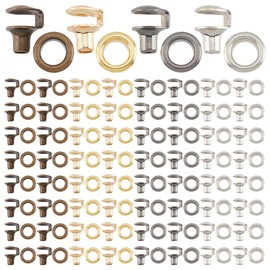 PH PandaHall 120pcs Boot Lace Hooks, 4 Colours Shoelace Hooks Brass Boot Hook Eyelet Buckles Ring Eyelet Buckle Shoelace Buckles with Washer for Repair Camp Hike Climb Accessories Replacement