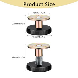 Agvdg 4 Pcs Adjustable Feet Furniture Legs Metal Table Legs Extenders Levellers with Mounting Accessories Adjustable Height 27-40 mm for Tables Cabinets Sofas Beds