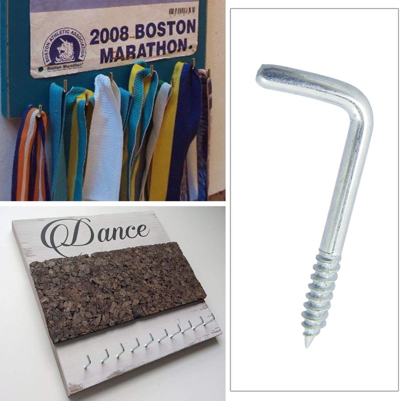 Shells 50PCS Silver Color Carbon Steel Metal Right-Angle Hooks 7
