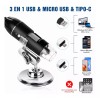 Zakulu 3 En 1 Microscopio Digital Usb 1600x Zoom Optico