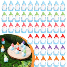 Gosknor 60pcs Miniature Gnome Figurines, Miniature Resin Dwarf Figures Fairy Decor Mini Figurines in Gnomes Fairy Resin Mini Gnomes Statues Fairy Decoration for Outdoor Garden Patio Yard Lawn