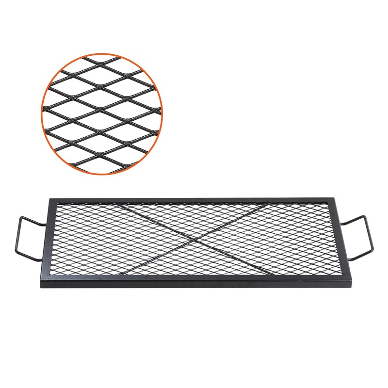 Happybuy X-Marks Fire Pit Grill Grate, Rectangle Cooking Grate, Heavy