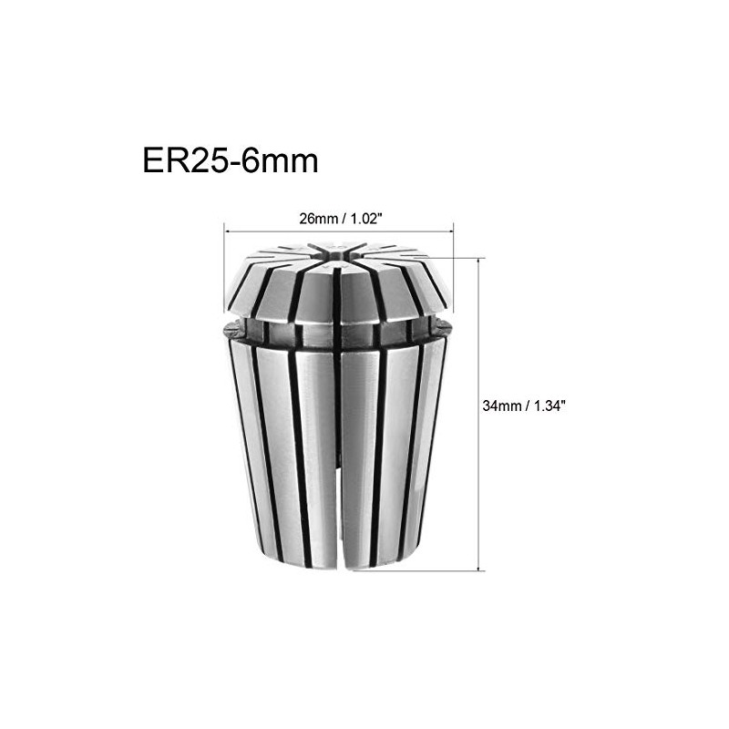 sourcing map ER25 Spring Collet 6mm Chuck for CNC Milling